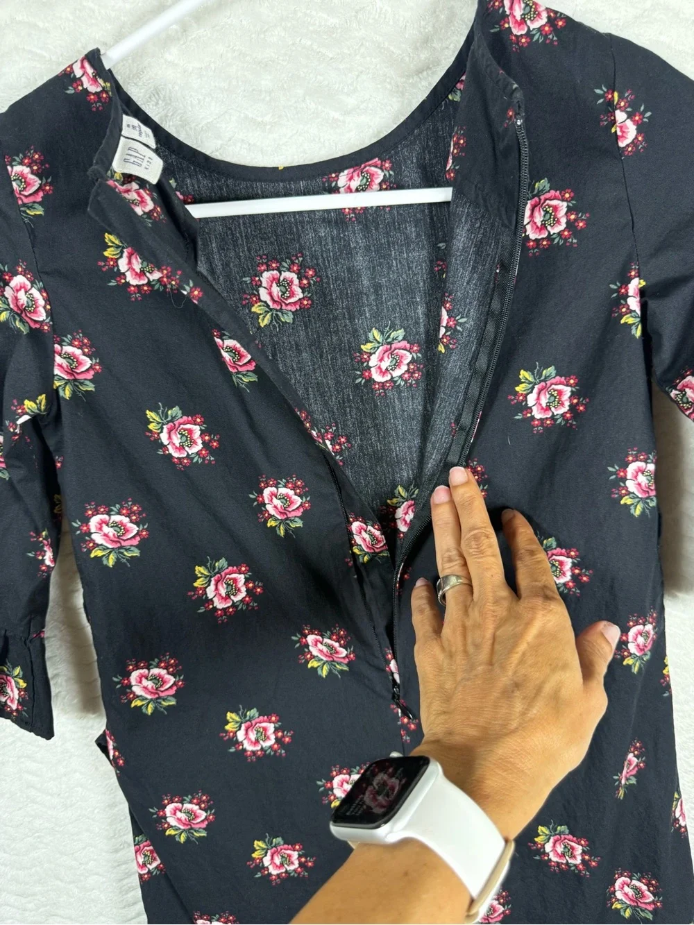 GAP Kids Black Dress with Pink and Yellow Floral Print